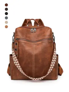 Women's Fashionable Large Capacity Backpack, PU Material, Adjustable Straps, Waterproof, Multi-Pocket, Business Commute Bag, Casual Style