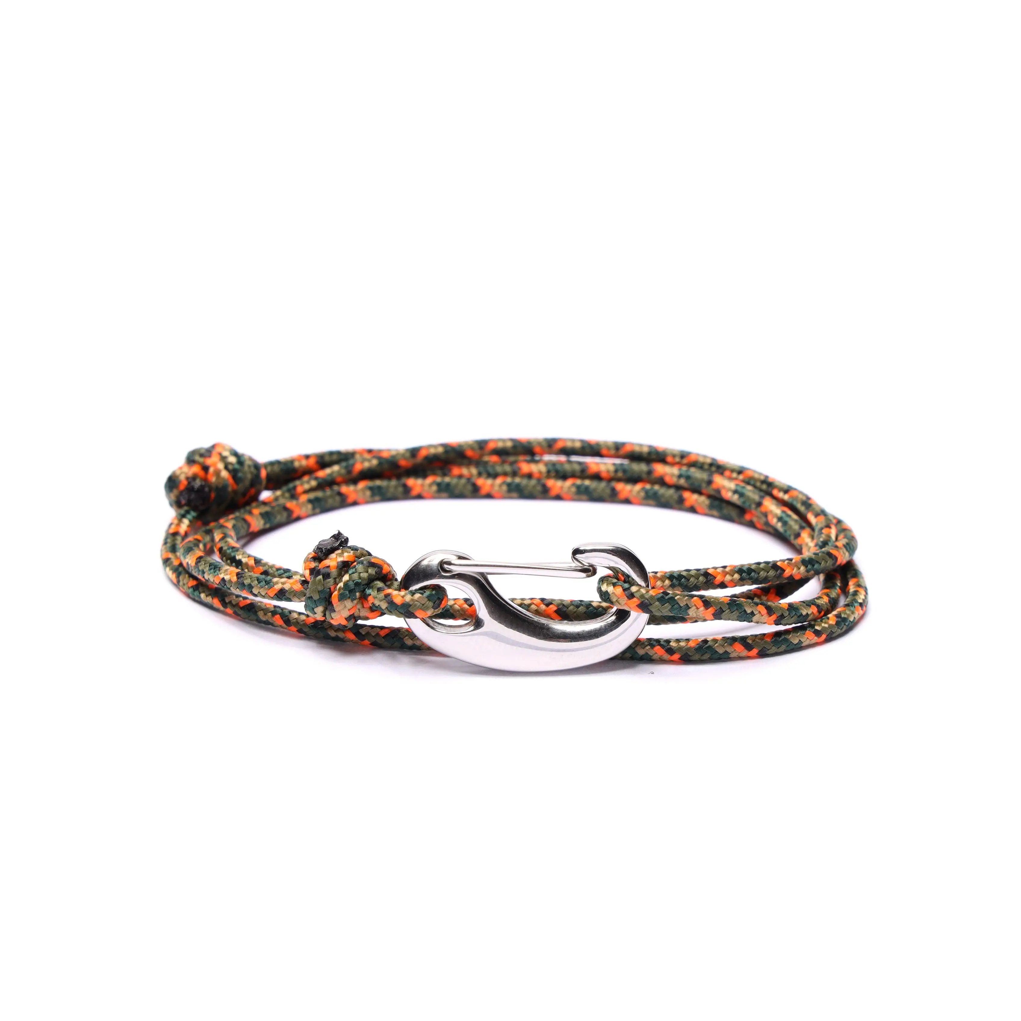 Camo Tactical Cord Bracelet for Men (Silver Clasp - 11S)