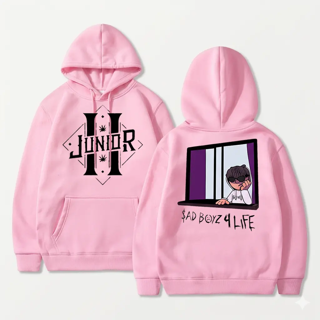Junior H Sad Boyz 4 Life Tour Pink Hoodie, T-Shirt – Regional Mexican Hip Hop Merch, Unisex Streetwear Top, Sad Boys Girls Music Gift