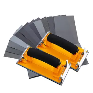 Sandpaper Holder with Sponge Handle, 36 Pack 120 to 3000 Assorted Grit Dry & Wet Sandpaper with 2 Pack Hand Sander, Manual Hand Sanding Block for Drywall  Metal Furniture Polishing