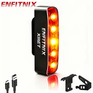 ENFITNIX XlitET Smart Rear Bike Light with Brake Sensing Auto On/Off Super Bright 6 Modes USB-C Rechargeable Bicycle Taillight IPX5 Waterproof Cycling Accessories