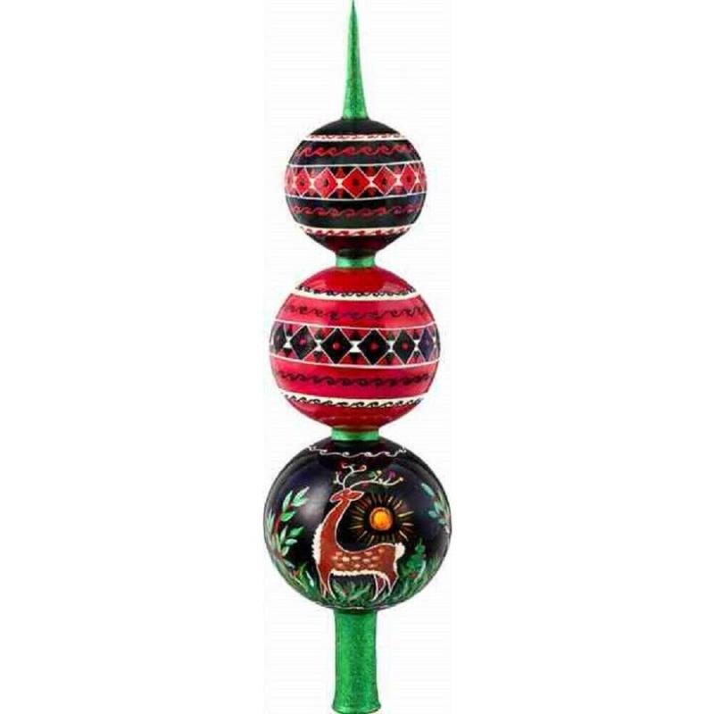 Lvov Pysanky Ram Finial Polish Glass Christmas Tree Topper