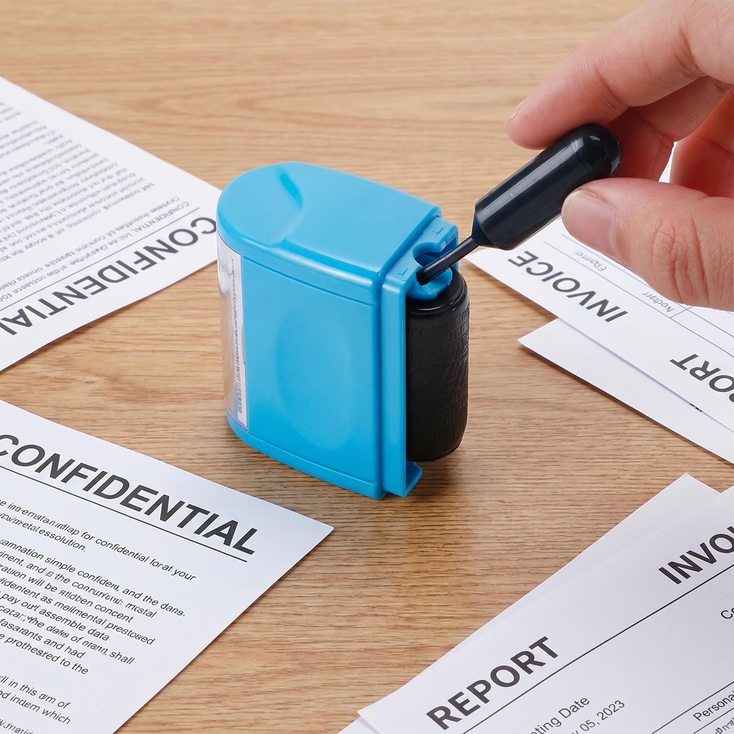 EMPTAN Identity Protection Confidential Roller Stamp with 3 Ink Refills, Wide-Coverage Security Blocker for Address, ID & Private Data (Identity Theft Prevention Tool), Confidential Stamp