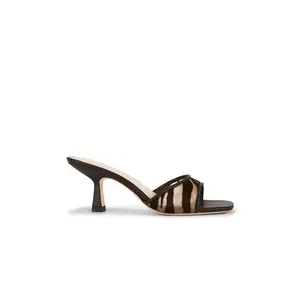 Loeffler Randall Tavia Mesh Mid Heel in Dark Brown & Zebra Flocked Mesh