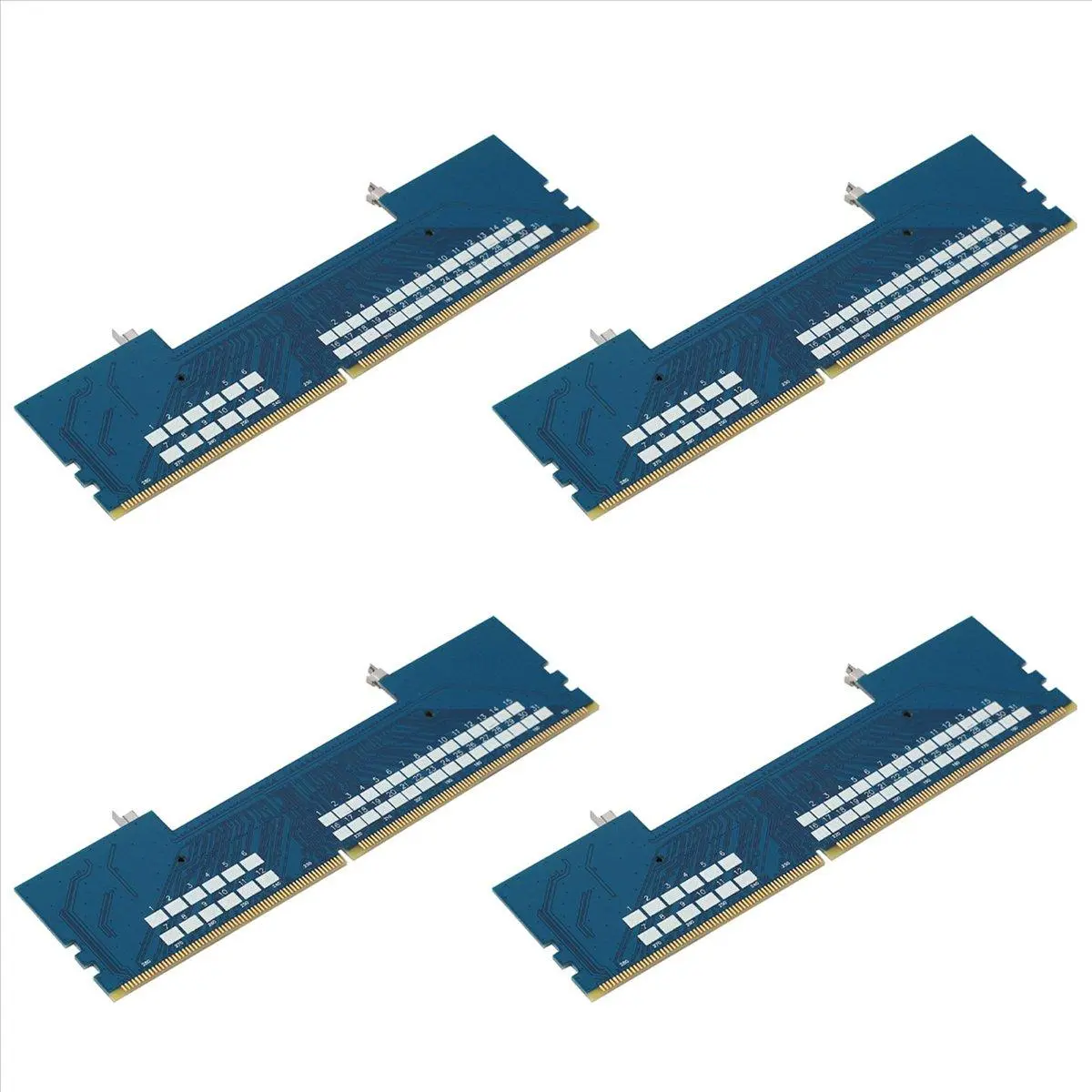 QYKF 4 Pack Laptop DDR4 SO-DIMM to Desktop DIMM RAM Adapter, Notebook Memory Converter Connector Card
