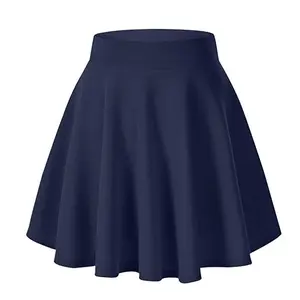 European and American women's basic versatile elastic flared short skirt casual mini skateboard skirt