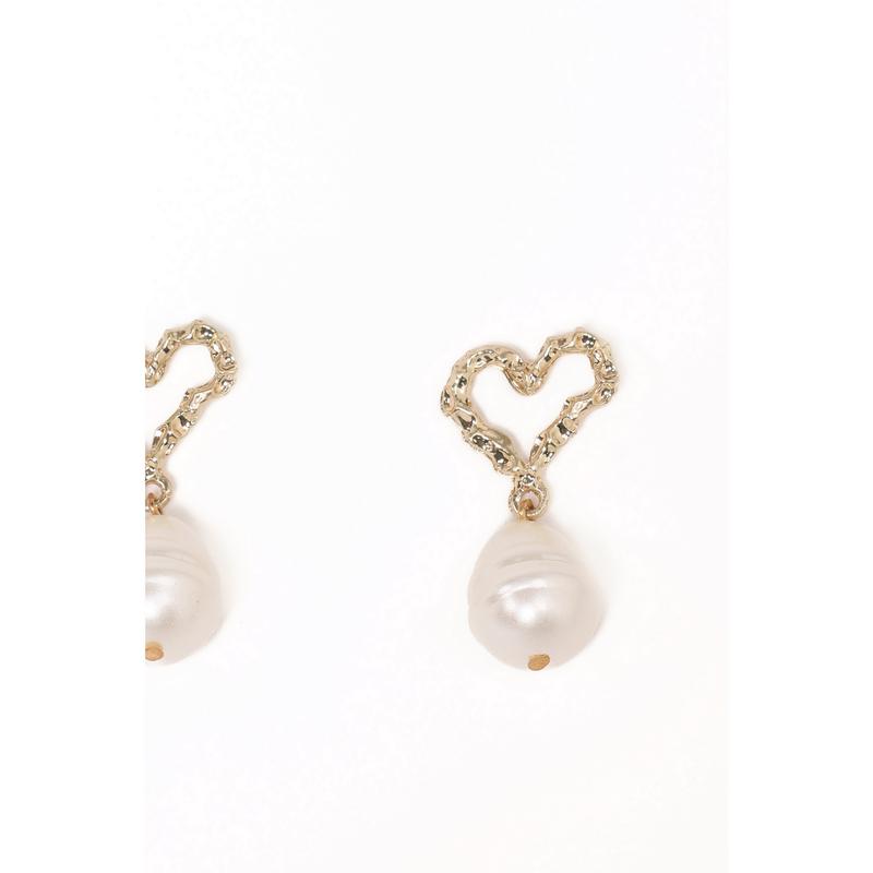 Solana Earrings - Gold Pearl