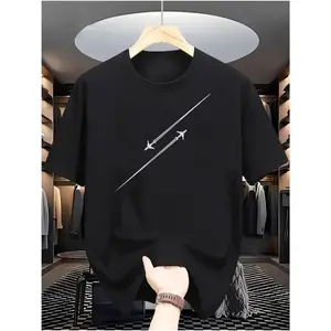 Men'S Aviation Flight Path Graphic T-Shirt - Minimalist Plane Lines Design, Soft Breathable Everyday & Formal Wear, All-Season Casual Tee for Pilots & Aviation Enthusiasts - Everyday Essential, Pilot Shirt, Comfortable Fit Shirt