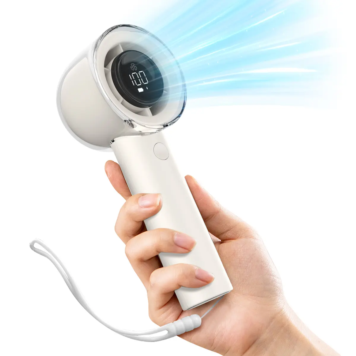Portable Turbo Jet Fan - Mini Handheld Cordless Rechargeable Fan with 3000mAh Battery, High-Speed Model, 1-100 Speed Adjustable, Digital Display, Ideal for Travel Camping, Gifts for Men, Portable Fan