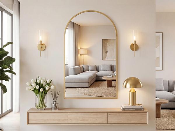 Anti-Rust Aluminum Alloy Framed Bathroom Mirror – Farmhouse Rounded Rectangle Vanity Mirror for Wall – Tempered Glass, Scratch-Proof, Fade-Free & Fast Fog Dispersion – Vertical Mountable Anti-Rust Aluminum Alloy Framed Bathroom Mirror – Farmhouse Rounded Rectangle Vanity Mirror for Wall – Tempered Glass, Scratch-Proof, Fade-Free & Fast Fog Dispersion – Vertical Mountable