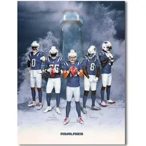 WHZKCYH Rugby Patriots Team Champions Poster For Fans Kids Birthday Party Gitfs-Tom Brady-Drake Maye Posters-Canvas Prints Picture For Boy Football Bedroom Decor