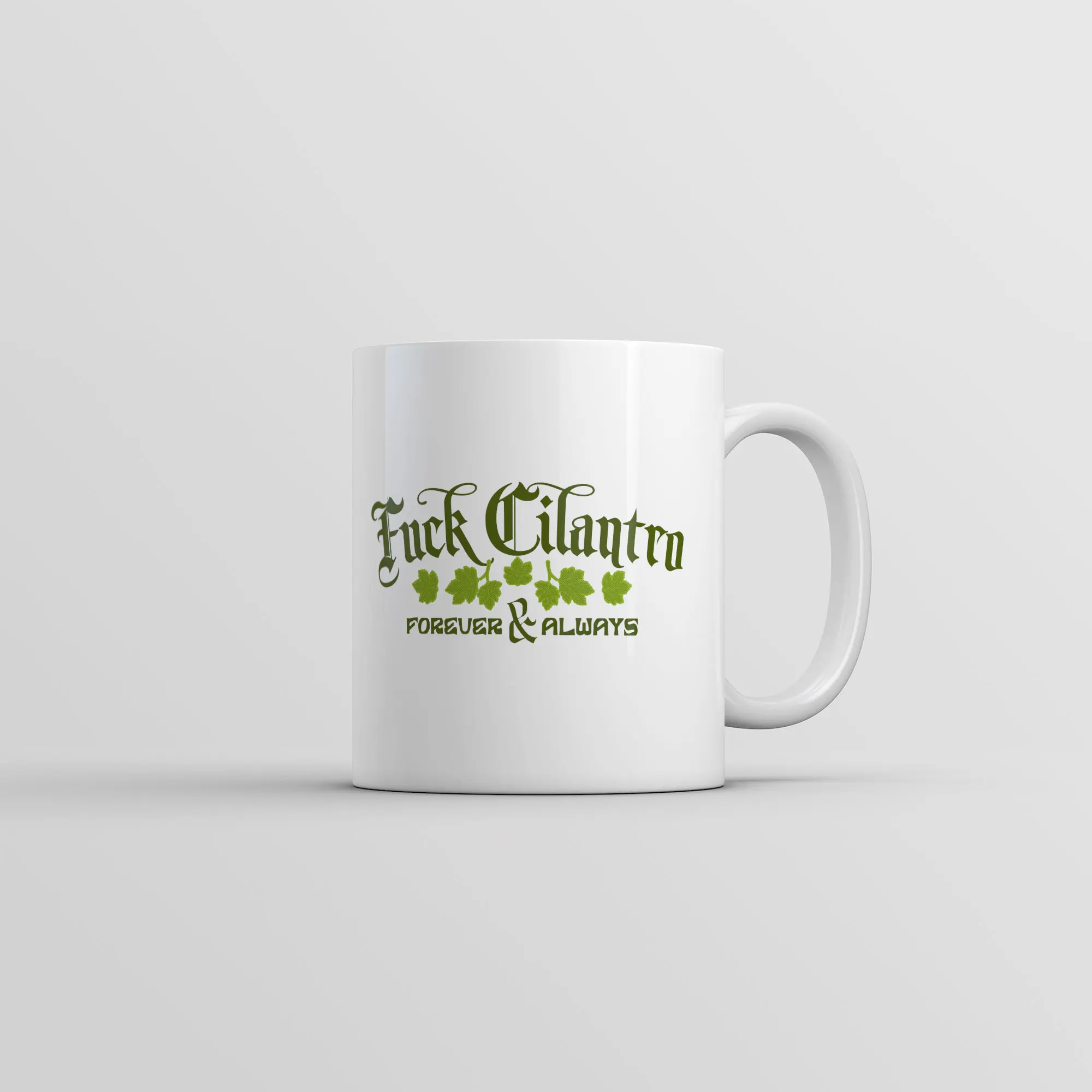 F*ck Cilantro Mug Funny Sarcastic Food Graphic Novelty Coffee Cup - 11oz Funny Coffee Mugs Ceramic Printed Drinkware Cup