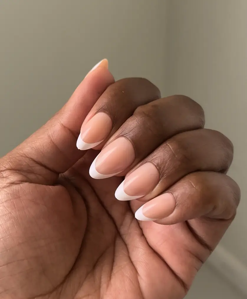 FRESH SET NAILS CLASSY GAL Press-On Pink Nails with White Tips - 32 Nails Included for Custom Fit & Comfortable Contoured Design