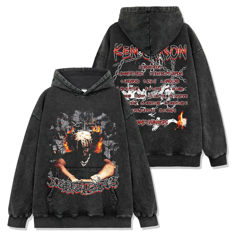 （アレックス）Ken Carson パーカー life chaos Ken Carson Live Chaos Leg 2 Zip Up