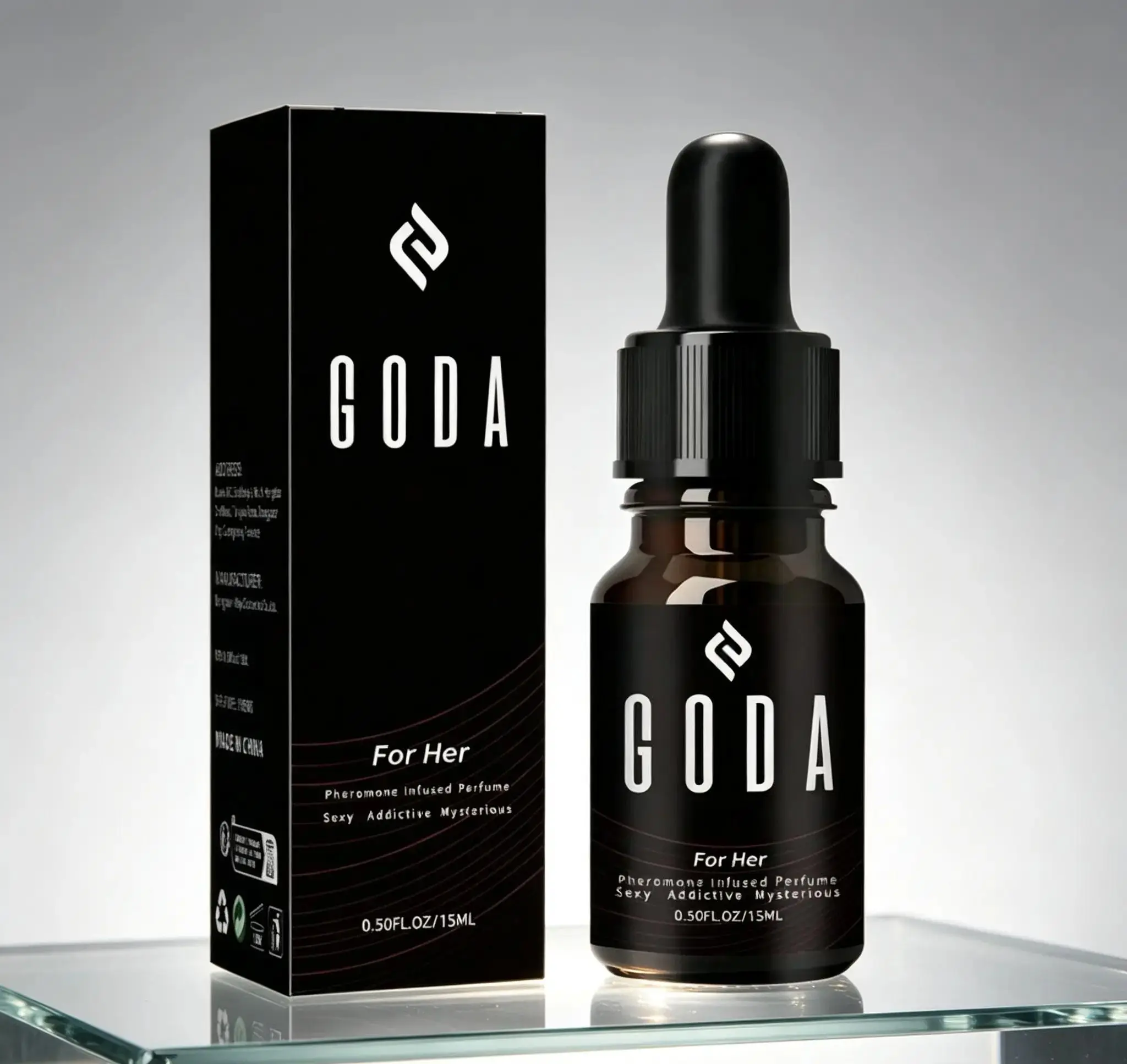 GODA For Her Pheromone Perfume For Women, Long-Lasting Floral Perfume Oil with Jasmine & Rose, Sweet Spicy Aroma, Vegan & Cruelty-Free Portable Travel Fragrance, 15ml / 0.50 Fl. Oz