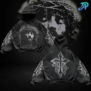 All We Need Is God Jesus Casual Print Premium Hoodie Oversized, Aesthetic Streetwear, 2k Clothing, Menswear Oversized Tops, Gym Clothing, Gothic y2k, Top Women and Men Made In USA