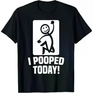 Humorous Cotton Short Sleeve T-Shirt Featuring Sarcastic Poop Saying for Comfy Wear for Everyone