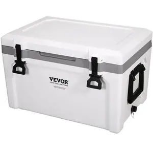 VEVOR Insulated Portable Cooler, 13.75 Gallon, Holds 50 Cans, Ice Retention Hard Cooler with Heavy Duty Handle, Ice Chest Lunch Box for Camping, Beach, Picnic, Travel, Outdoor, Keeps Ice for up to 6 Days