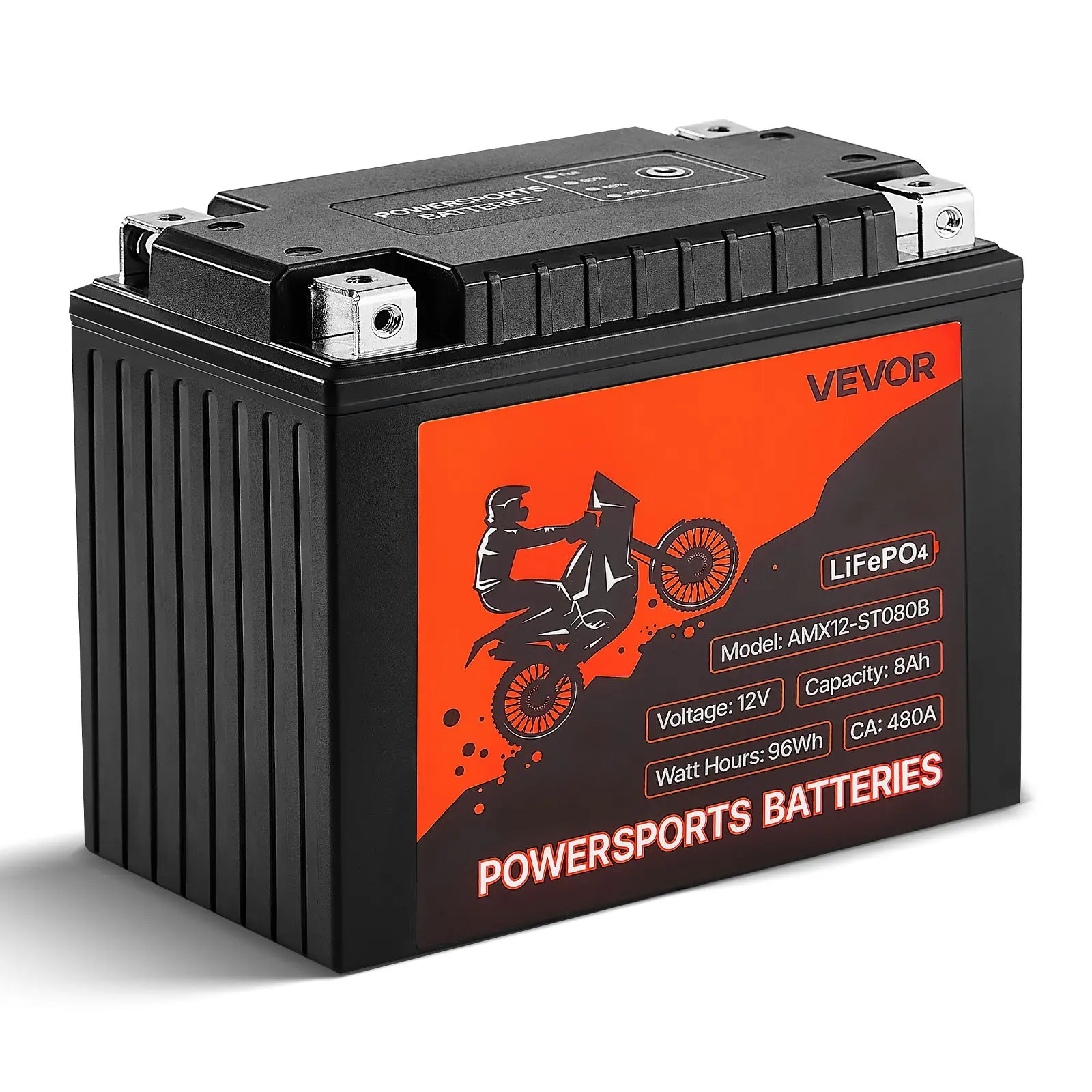 【Summerfinds】 VEVOR Motorcycle Battery, 12 Volt 8Ah, LiFePO4 Lithium Pre-Charged Powersports Battery, Maintenance Free High Performance, Compatible with ATV, Motorcycle, Jet Skis, Scooter, UTV, and Moredealsforyoudays