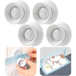 (4-Pack) Potty Training Pad Magnetic Holder Compatible with Any Size Puppy Pee Pads Perfect for Leg-Lifting Marking Dogs, Strong Magnets Stick on Most Flat Surfaces