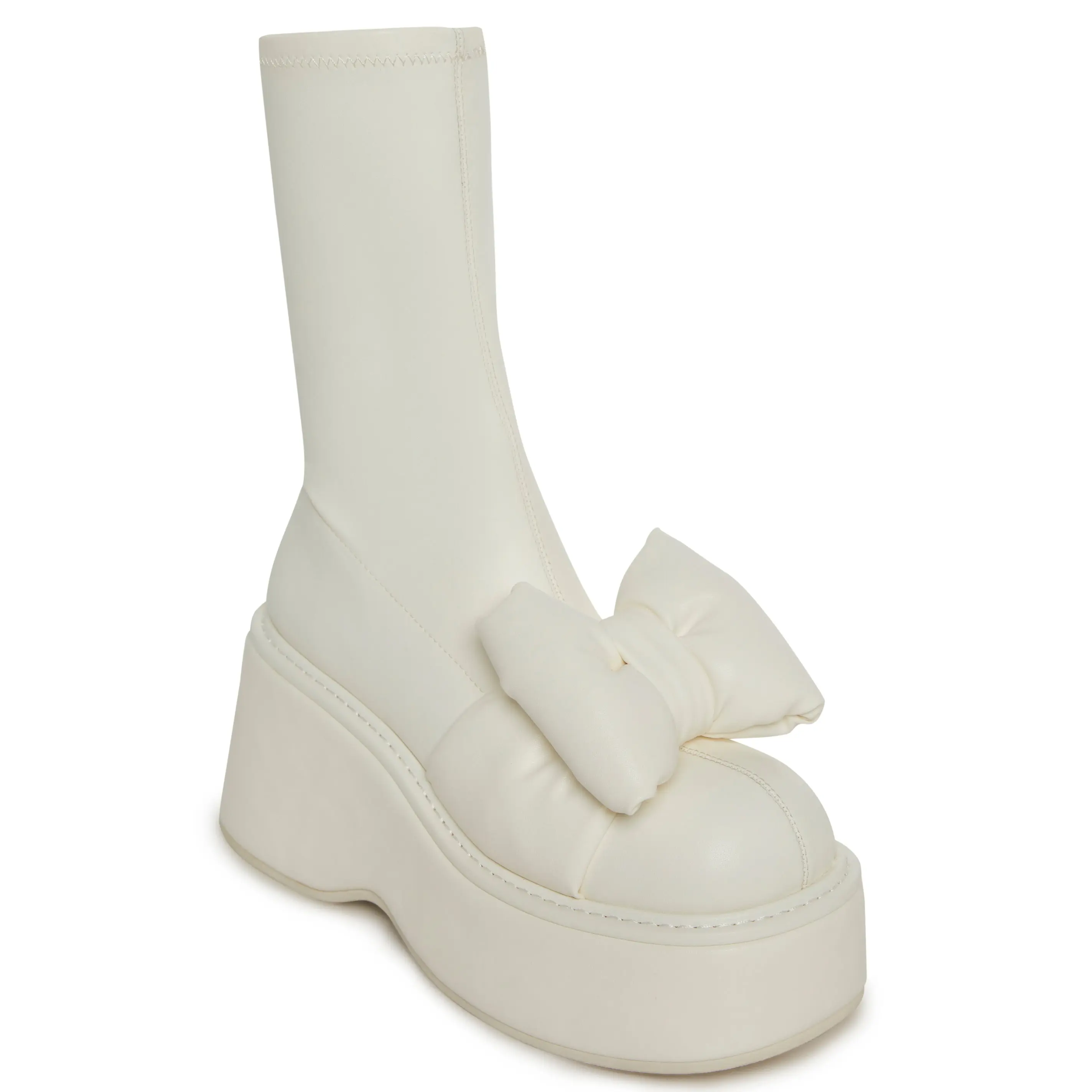 Make It Mine Bow Booties - White