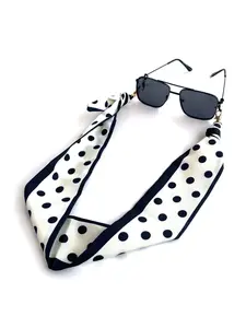 Boho Chic Adjustable Eyeglass Chain Strap for Women Men with Silk Scarf Style Design Dual Purpose as Face Mask Lanyard or Sunglasses Holder Lightweight Comfortable and Stylish Accessory
