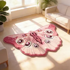Dreamy Gradient Butterfly Rug, Unique Shape Carpet, Creative Butterfly Design, Comfortable Hand Wash Only, Ideal for Living Room, Bedroom, Study, Butterfly Area Rug, Home Decor Rug, Decorative Rug