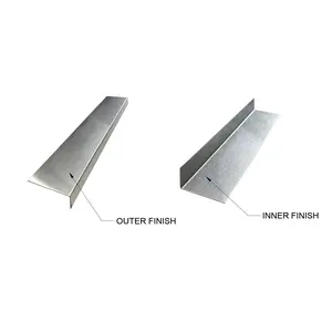 Brushed Grade 304 Stainless Steel Universal Gap Filler Finishing Angle Trim Kit Elements, 30in Long