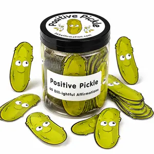 Emotional Support Pickle Jar with 60 Positive Affirmation Cards, Unique Desk Accessory for Office, Funny Coworker Birthday Gifts, Motivational Support Jar for Adults, Cheer Up Care Package for Bestie, Thinking of You Gift, Pickle Ornament