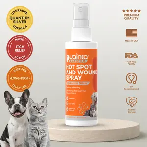 Itch Relief Spray for Dogs and Cats - PUAINTA Quantum Silver Hot Spot Care for Scratching and Redness, Natural Plant Based Formula for Allergies and Wounds, Vet Recommended Quality, Made in USA