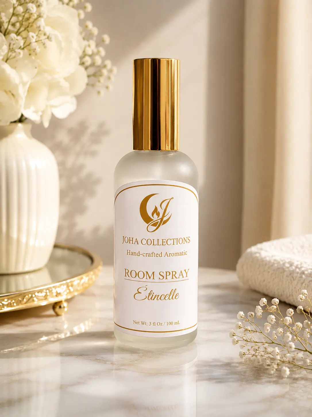 JOHA COLLECTIONS ETINCELLE Room Spray - Handcrafted Home fragrance -3 fl oz (100ml)