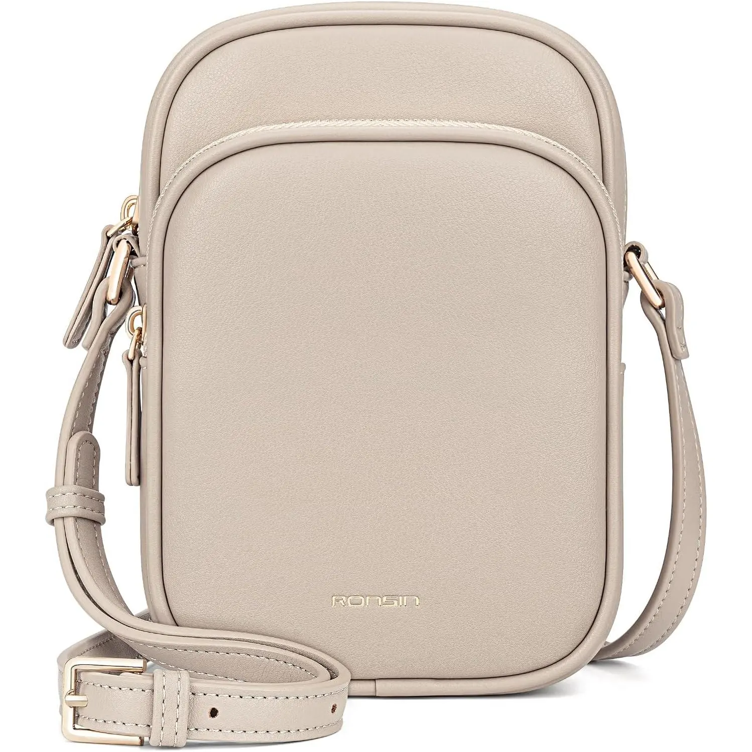 RONSIN Lightweight Small Crossbody Bag Adjustable Strap Bag Cell Phone Purse for Women Mini Shoulder Bag Zip Wallet Purse with RFID Card Slots Leather Satchel