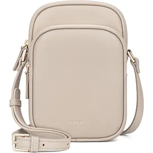 RONSIN Lightweight Small Crossbody Bag Adjustable Strap Bag Cell Phone Purse for Women Mini Shoulder Bag Zip Wallet Purse with RFID Card Slots Leather Satchel