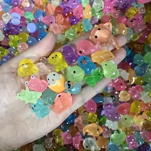 Glow-In-The-Dark Mini Animal Figurines, Resin Sculptures for Garden, Party, Terrarium, Dollhouse Decorations