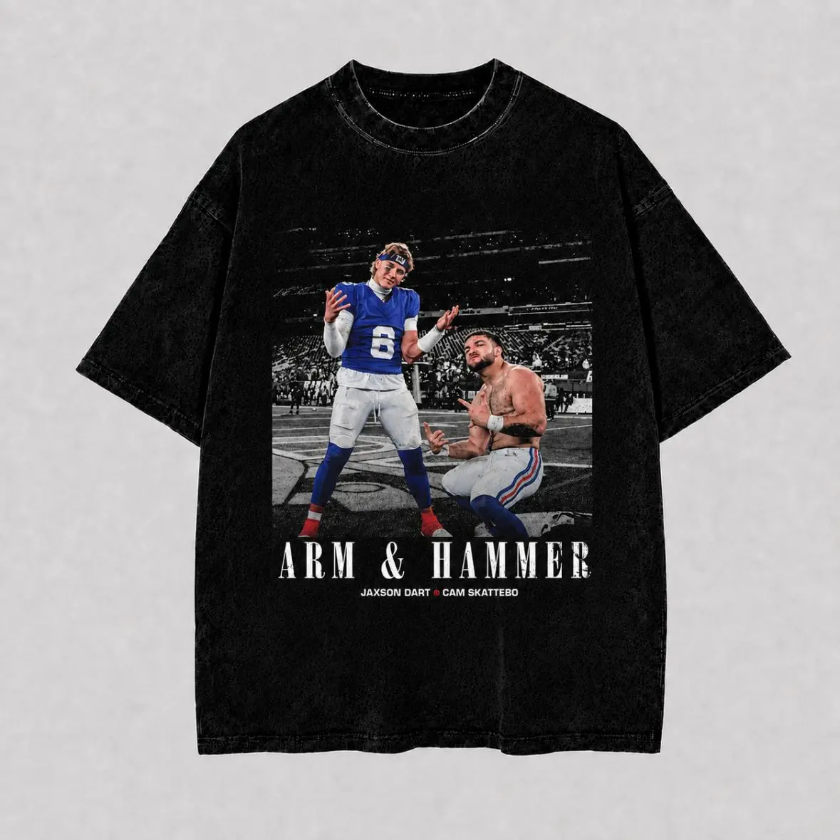 Jaxson Dart x Cam Skattebo Vintage Bootleg Sweatshirt, Arm & Hammer 90s Sports Graphic, Gym Fan Apparel