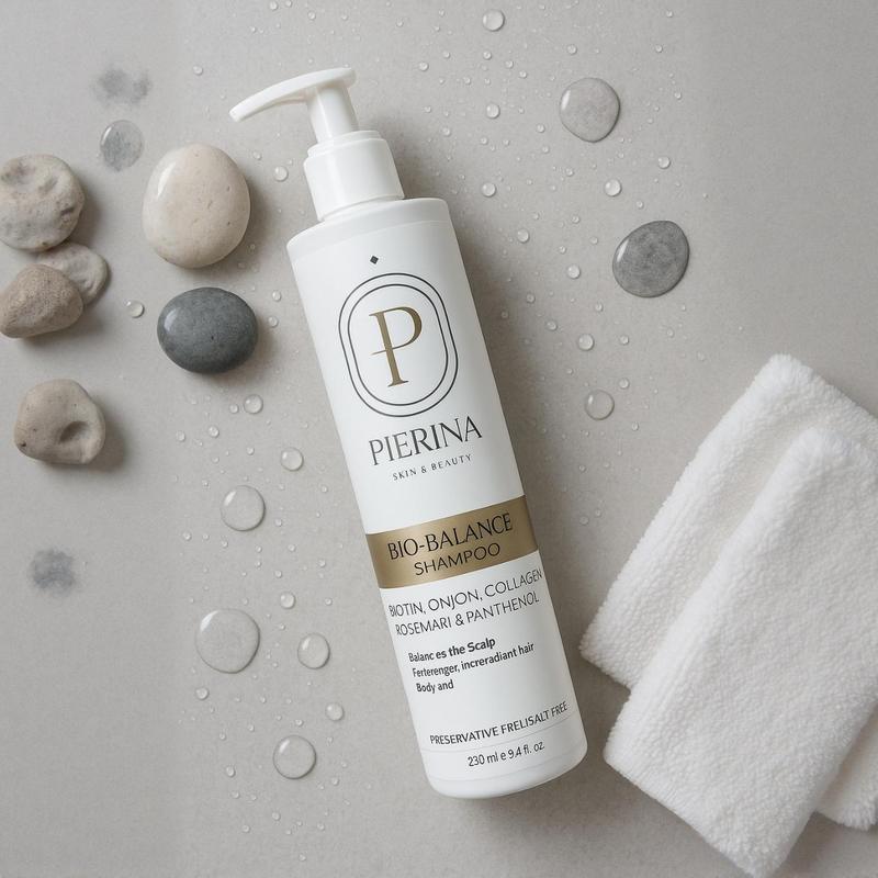 Pierina's Bio-Balance Shampoo - Gentle Nourishing Formula with 12 Natural Extracts for Healthy Vibrant Hair - Biotin Onion Collagen Rosemary & Panthenol - Preservative Free Salt Free Conditioner Haircare Cleansing Cleanser