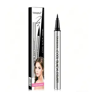 Yanqina Cool Black Eyeliner Pen - Durable Waterproof for 24 Hours, Long-Lasting Formula, Ultra-Creamy Texture, Lightweight Feel, Perfect for Bold Eyes and Waterlines
