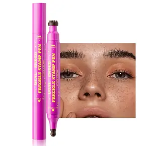 Beauty Glazed Dual-Ended Freckle Stamp Pen – Realistic Faux Freckles Makeup with Soft Sponge Stamp & Precision Tip – Waterproof Long-Lasting Freckle Marker for Natural or Bold Looks (02 Mousy Brown)