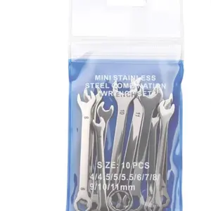 Mini Thin Double Open-End Wrench Set Stainless Steel Dual-Purpose Auto Repair Tool Household 5mm-11mm 4.5-11mm