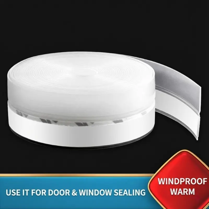 19.68ft Window Door Seal Strip, 1.38 Inch Wide Windproof Sealing Tape, Insulation Long Lasting Adhesive Tape for Various Doors Windows Heat Insulation Sealant Tape
