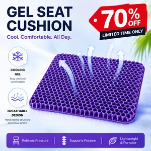 Honeycomb Gel Seat Cushion Ergonomic Cooling Chair Pad with Breathable Non-Slip Cover for Daily Sitting