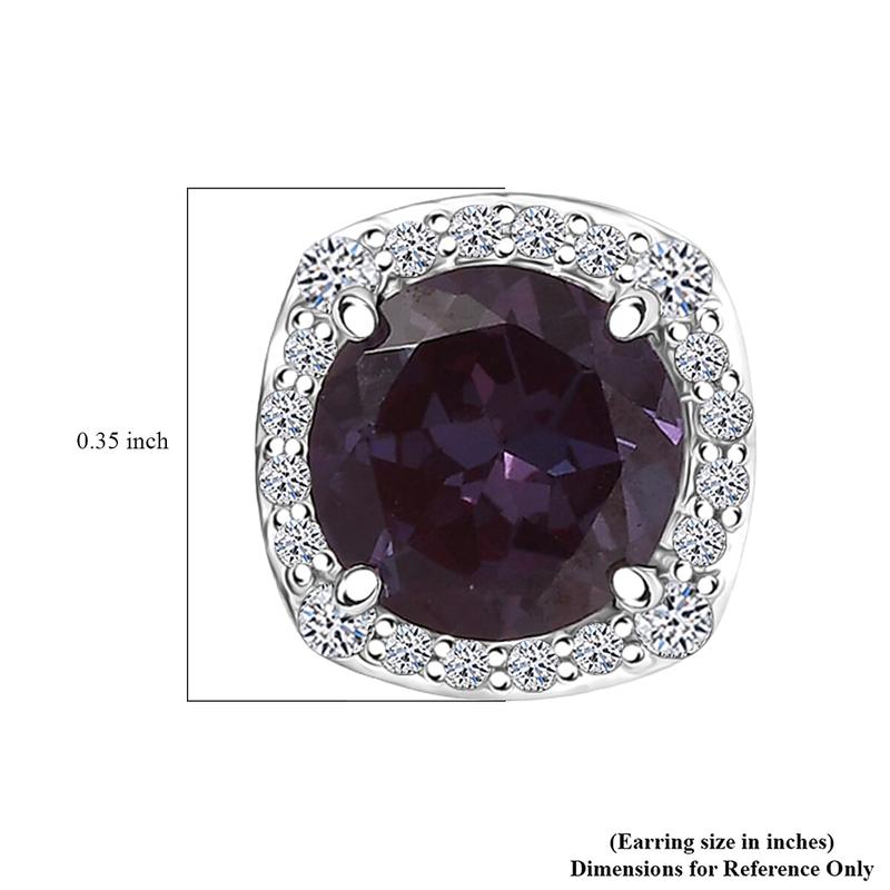 Certified & Appraised AAA Luxuriant Lab Grown Alexandrite and G-H SI Lab Grown Diamond 2.90 ctw Earrings in 10K White Gold Christmas Gifts