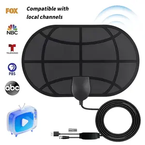 Digital HD Antenna, Smart Indoor TV Antenna, Ultra-Thin Design Tool-Free Installation, Long Range Local Channel Reception, Up to 300 Miles