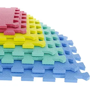 Interlocking Mats - 8-Piece Nontoxic Mat or Play Mat for Toddlers, Babies or Kids - Foam Padding for Home Gym by (Multicolor)
