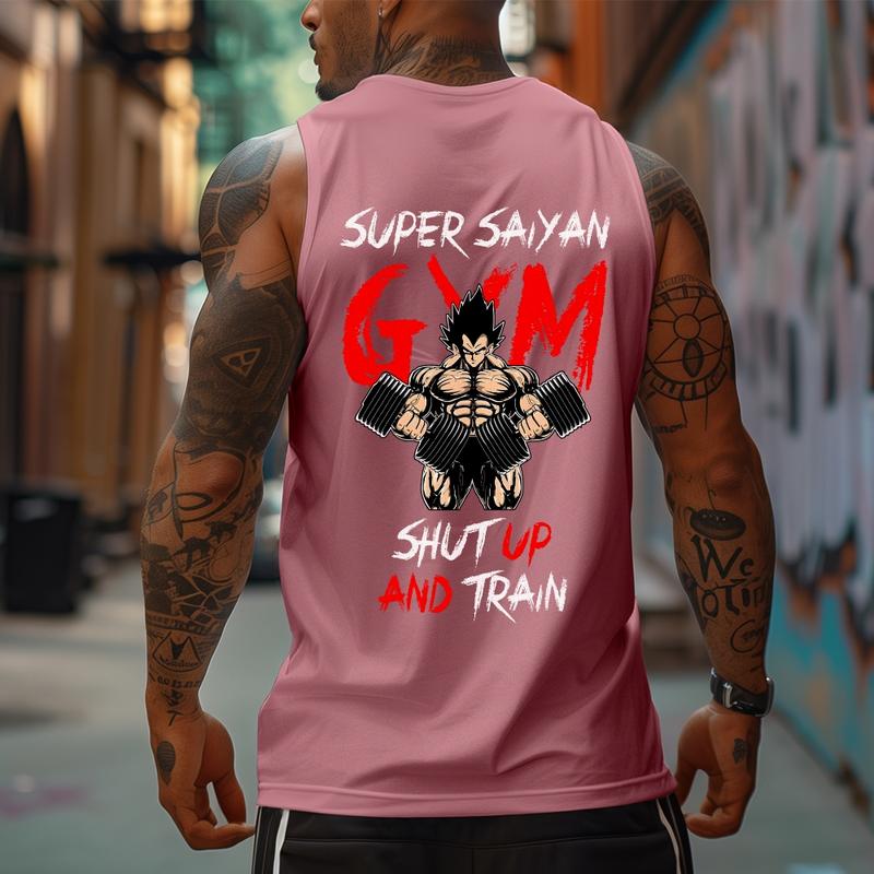 Dragon Ball DBZ GYM Unisex Summer outfits men streetwear 80s 90s graphic tees cotton Anime tank tops men gifts