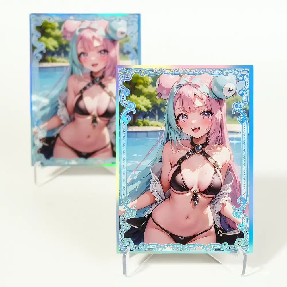 120PCS 67x92mm Standard Size Foil Holographic Anime Card Sleeve for PTCG MGT Borad Game Card Deck Cover card sleeve