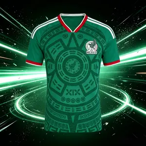 2026 Mexico National Home Green Short And Long Sleeve Soccer Jersey Fans Version