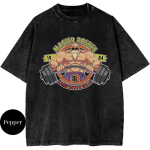 Wise Muscle Master Gym Shirt – Vintage Anime Pump Cover Tee | Unisex Cotton Crewneck T-Shirt for Men, Gym Pumps Cover Shirts, Unisex Cotton Crewneck T-Shirt Menswear Womenswear Streetwear Top