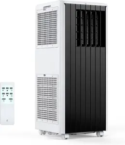 8000 BTU Portable Window Air Conditioner, Cools Up to 350 Sq. Ft., 3 Cooling Modes, Dehumidifier, Fan, Energy Efficient for Bedroom, Office, Living Room Grey Durable
