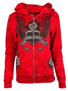 Xtreme Couture by Affliction Women's Zip Up Hoodie Love Hate 